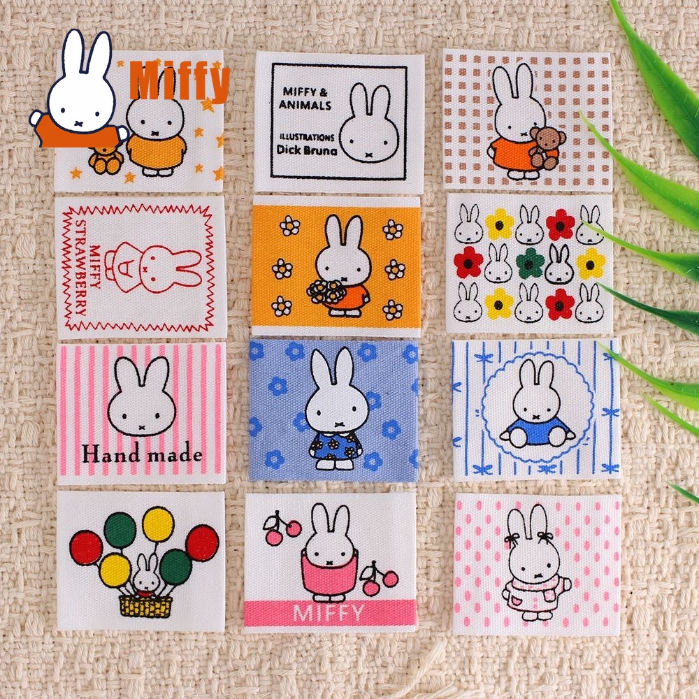 Embroidery Patches - かわいいミッフィー布パッチかわいいウサギ織りパッチ縫い付けアップリケ刺繍タグ DIY クラフトスクラップブック素材アクセサリーギフト