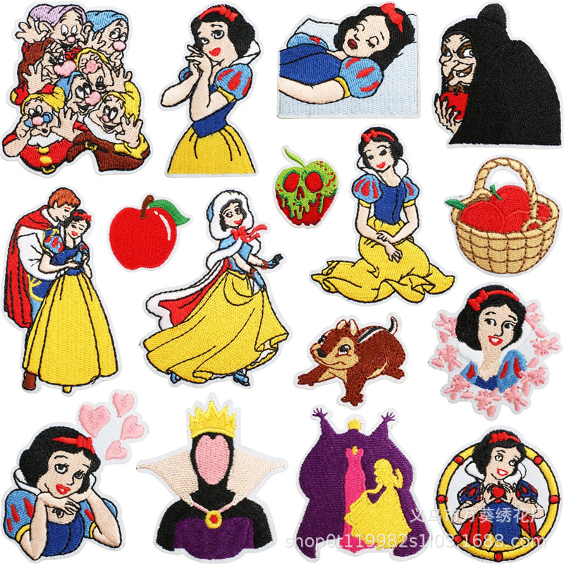 Embroidery Patches - 15 個雪のプリンセス刺繍衣料用パッチヒップホップ動物パッチアイアンでパッチ服可融パッチステッカーバッジ