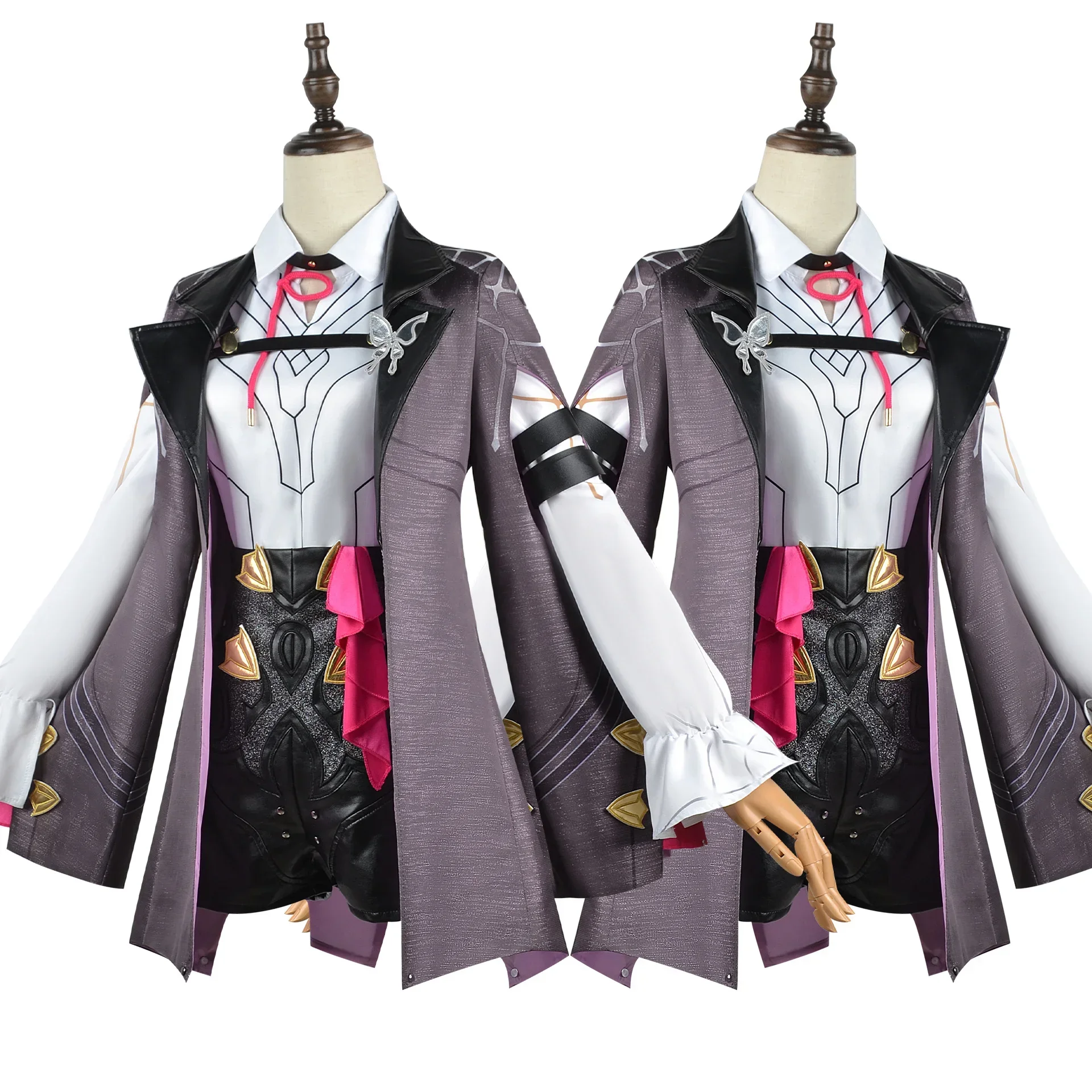 Embroidery Gothic - Honkai スターレールカフカコスプレゴシック刺繍ドレス Yujie 衣装プレミアムアニメゲーム衣装エレガントな女性キャラクターの服