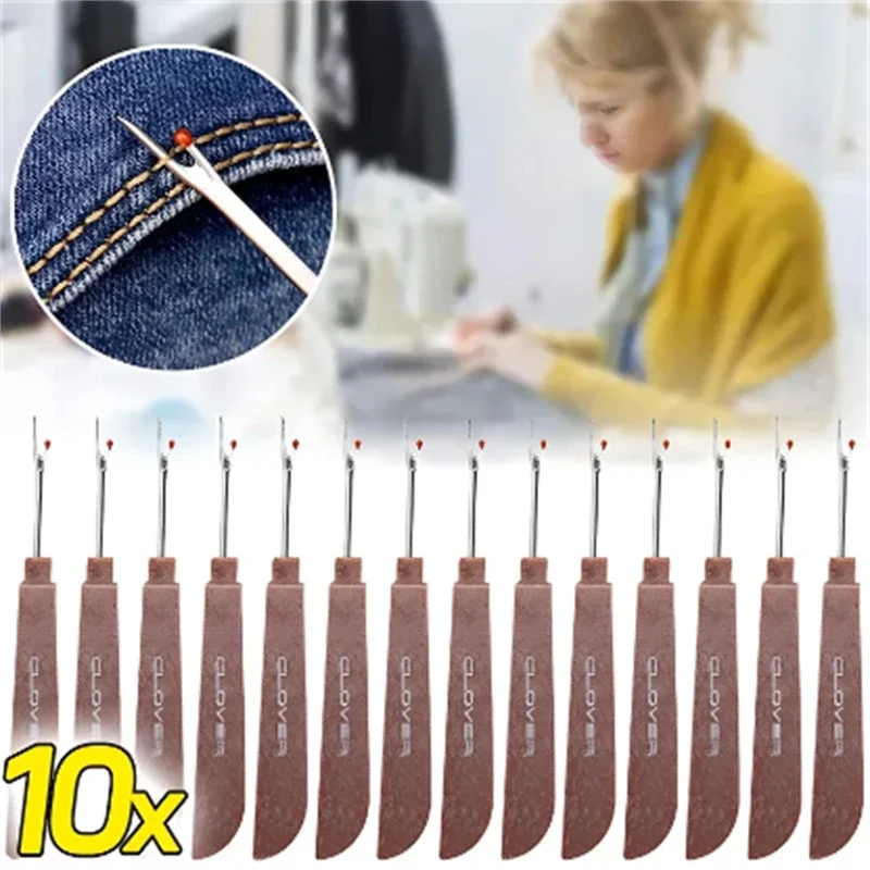 Embroidery Removal Tool - 1/10 個鋼糸カッター木製プラスチックハンドルシームリッパーステッチ除去ナイフ針アート縫製ツール DIY 縫製アクセサリー