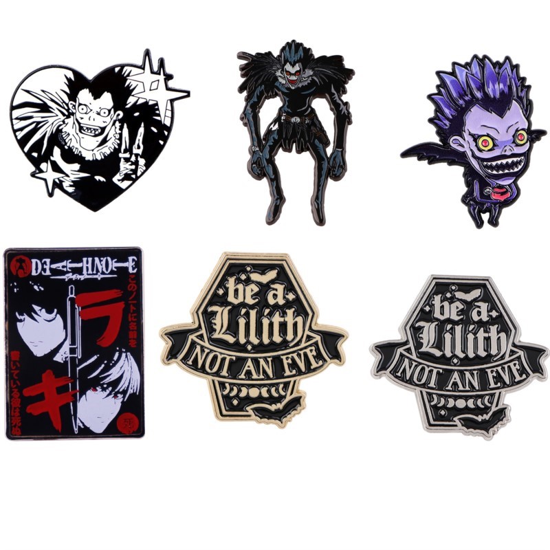 Embroidery Gothic - かわいいゴシックダークデーモンモンスター漫画エナメルピンアニメフィギュアラペルブローチバックパック帽子服日常装飾バッジ