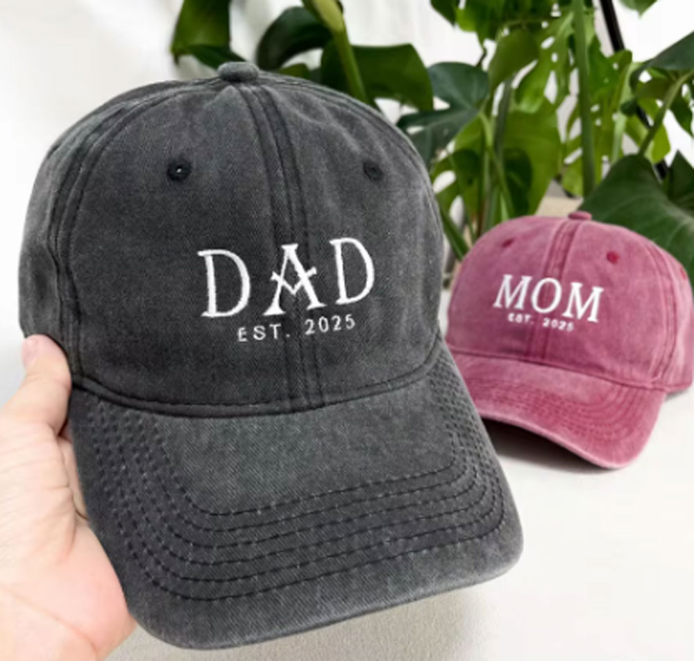 Embroidery Letter - パーソナライズされた文字刺繍野球帽父の日ギフトユニークなロゴ 2025 夏男性女性綿調節可能なカジュアル帽子