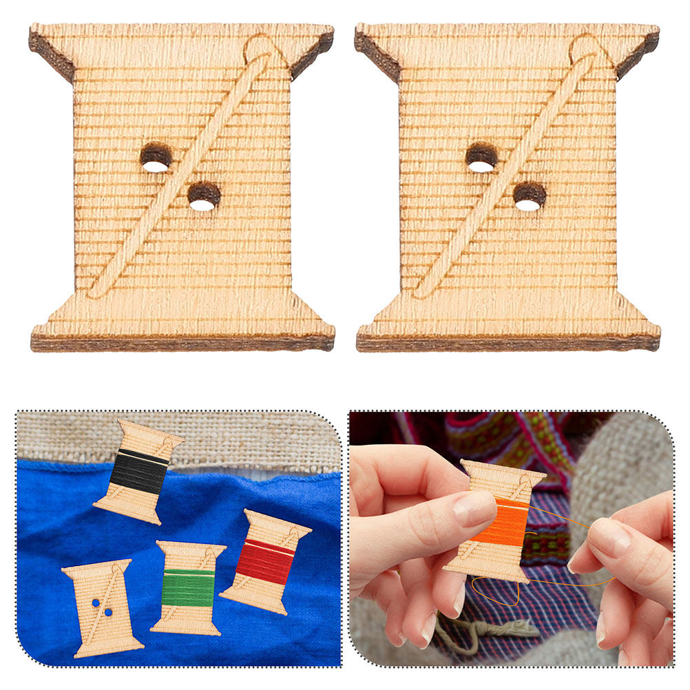 Embroidery Yarn - 100個入り木製ミシン糸ボビン、ナチュラルカラー巻取りボード、刺繍糸・毛糸用糸オーガナイザー、クラフトツール