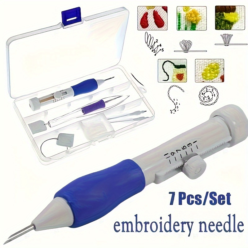 Embroidery In The Piece - 7点セット 刺繍パンチニードル縫製ツールセット 手編みと縫製用 マジック刺繍パンチニードルキット シーリングツール