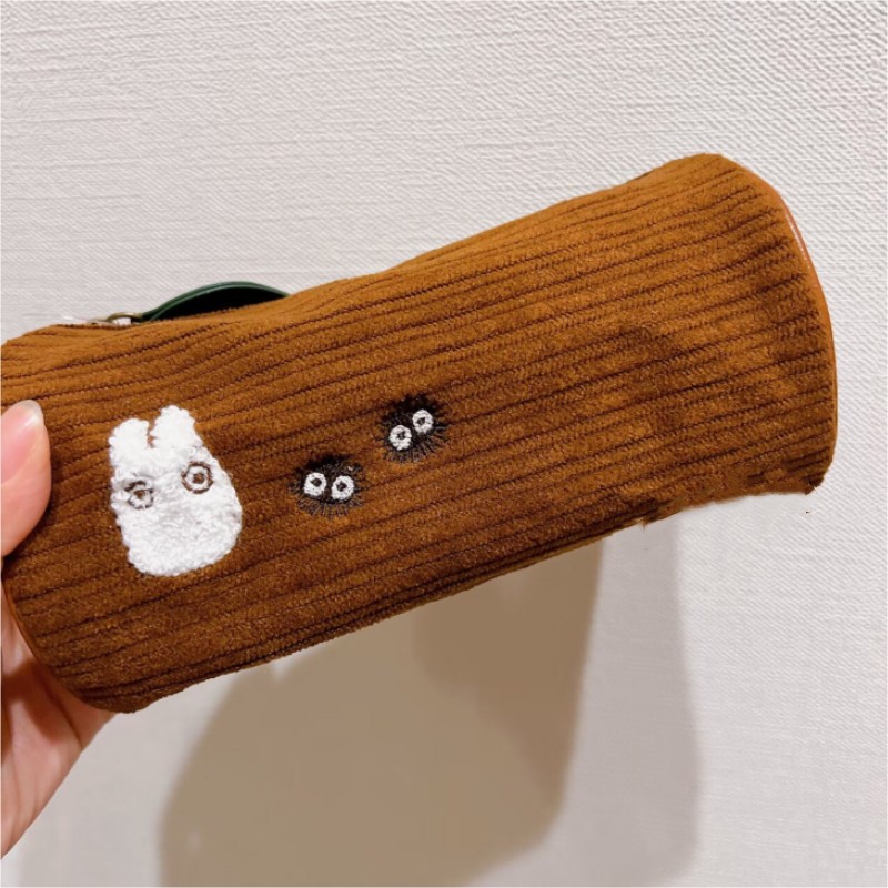 となりのトトロかわいい漫画刺繍ラウンドコーデュロイ鉛筆バッグ - Embroidery Online のレビューと価格