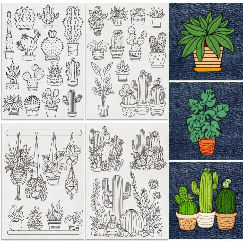 30枚入り 盆栽サボテン刺繍パターンスタビライザー 8.3イ - Embroidery Cloth のレビューと価格