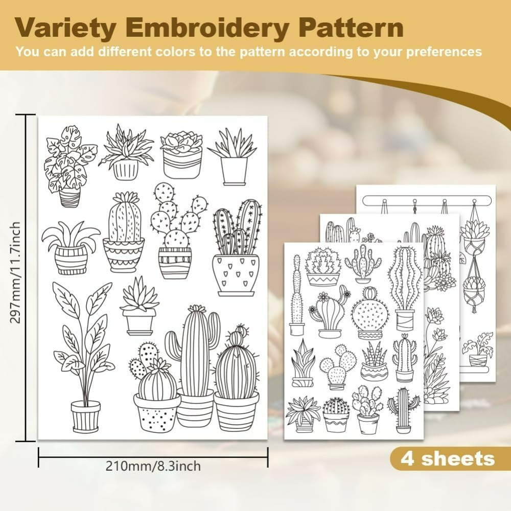 30枚入り 盆栽サボテン刺繍パターンスタビライザー 8.3イ - Embroidery Cloth のレビューと価格