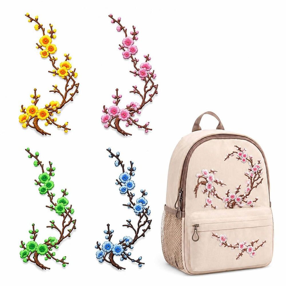 DIY桜のアイロン接着パッチ アイロン＆縫い付け ホットメル - Embroidery Patches のレビューと価格