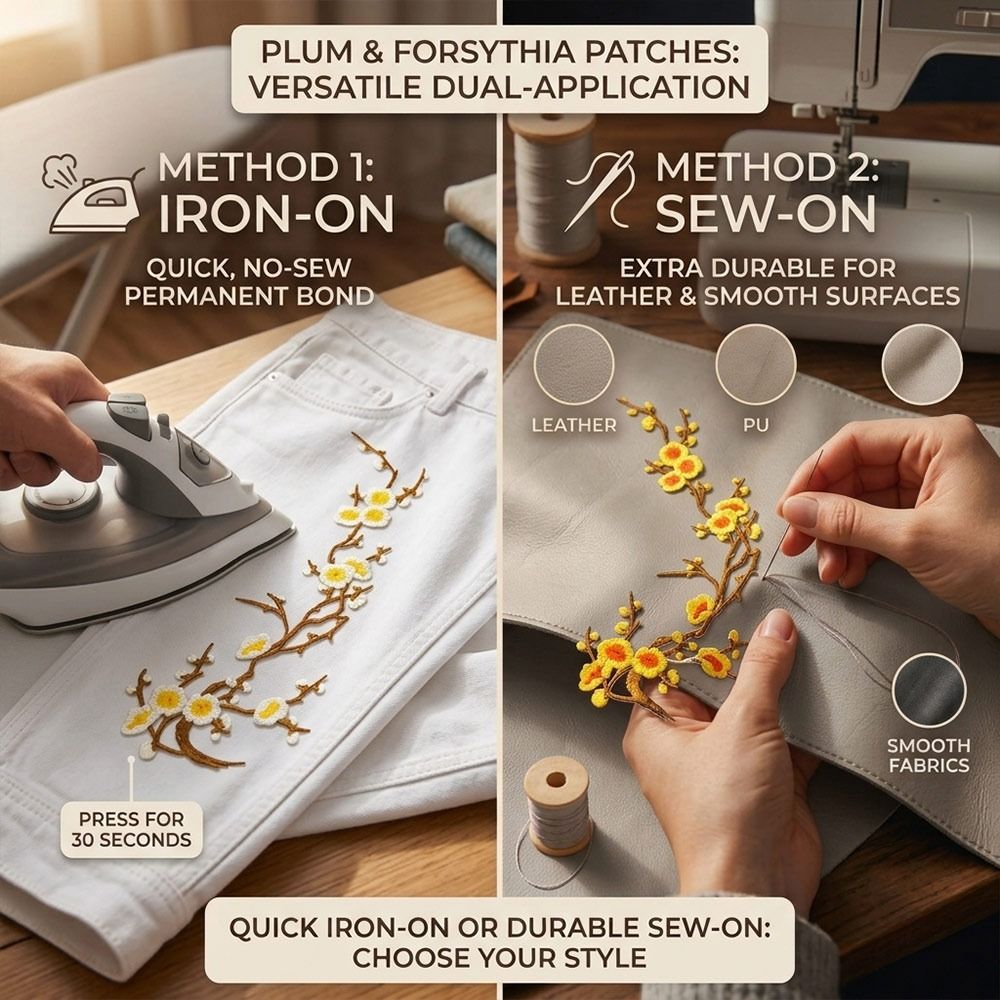 DIY桜のアイロン接着パッチ アイロン＆縫い付け ホットメル - Embroidery Patches のレビューと価格