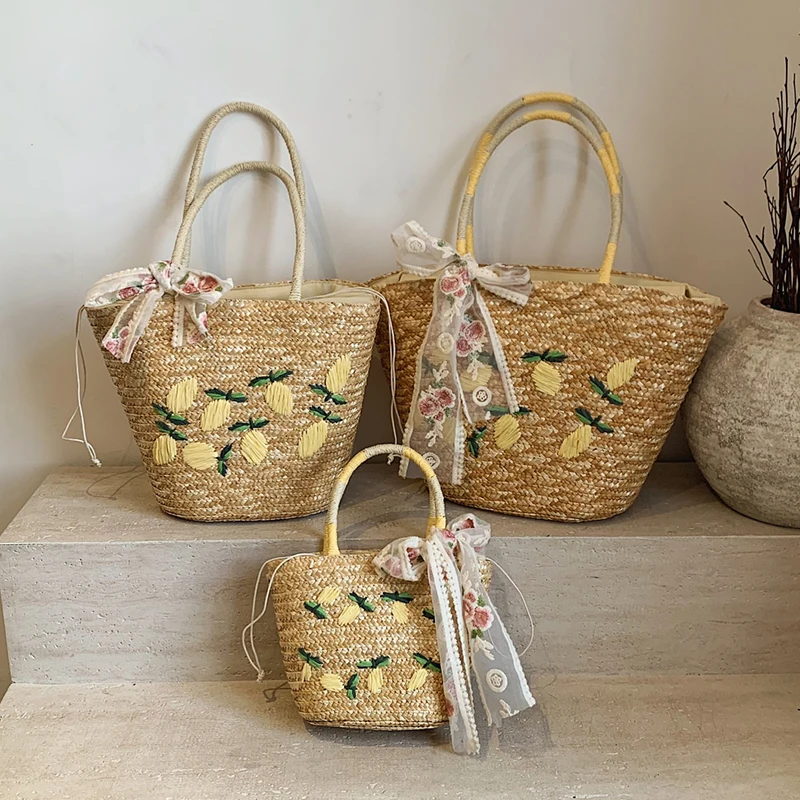大容量ビーチショルダーバッグデザイナー刺繍ハンドバッグ夏の手 - Embroidery Ideas のレビューと価格