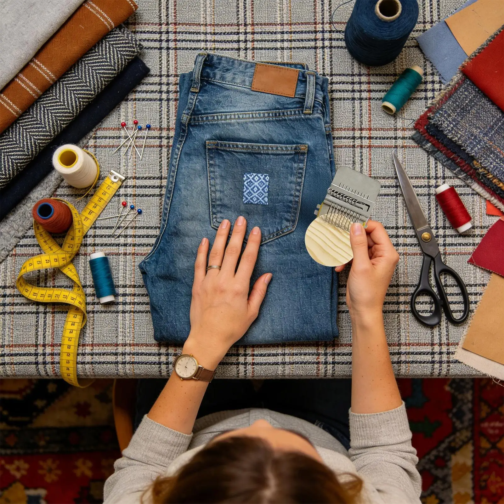 補修織機 パッチ補修縫製ツール 編み機キット 初心者向け か - Embroidery Patches のレビューと価格