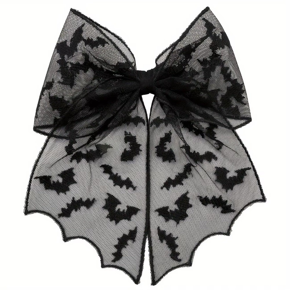 レースチュールベールヘアクリップ、コウモリ刺繍ゴシックスタイ - Embroidery Gothic のレビューと価格