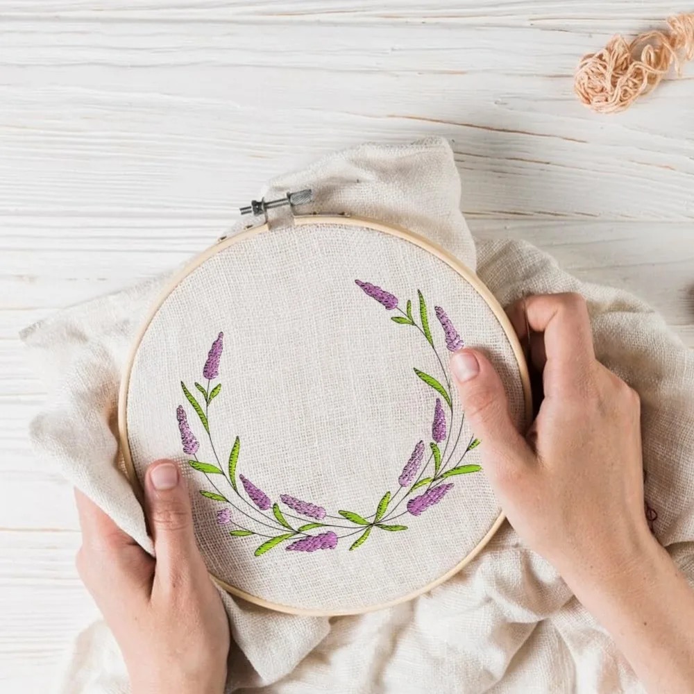 4 シート ラベンダーの花蝶 水溶性安定剤 手刺繍 DIY  - Embroidery Cloth のレビューと価格