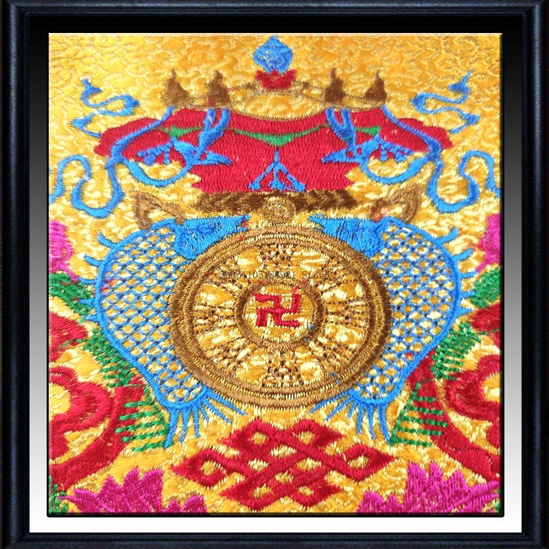 42 センチメートルダブル刺繍サテン生地蓮ベルガモット経典カ - Embroidery Cloth のレビューと価格