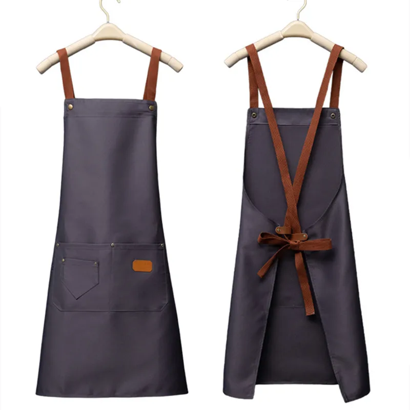 ポケット付き防水キッチンエプロン、大人用よだれかけ、ウエスト - Embroidery Kitchen のレビューと価格