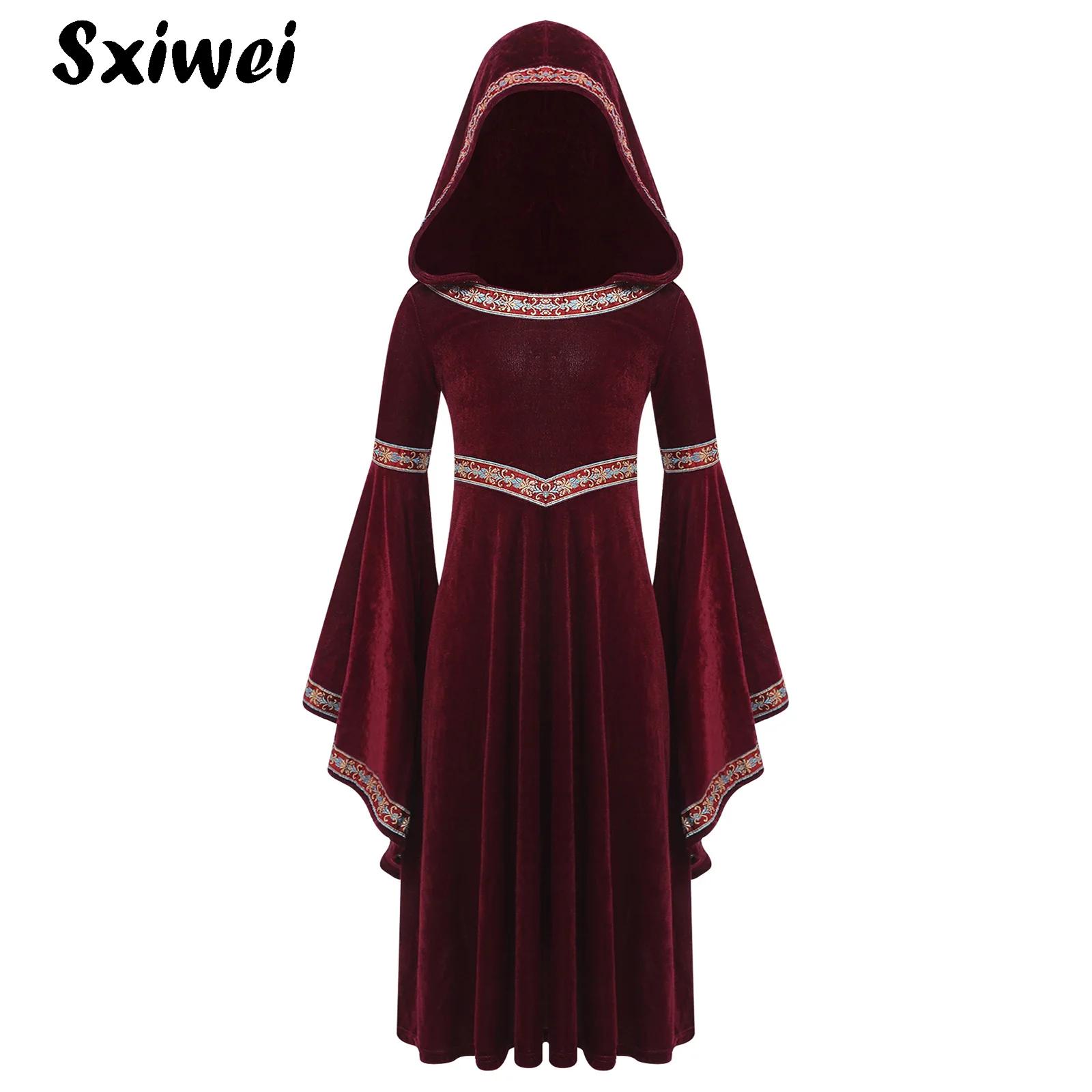 フード付き中世プリンセスコスチューム 女の子用 ロングルネッ - Embroidery Gothic のレビューと価格