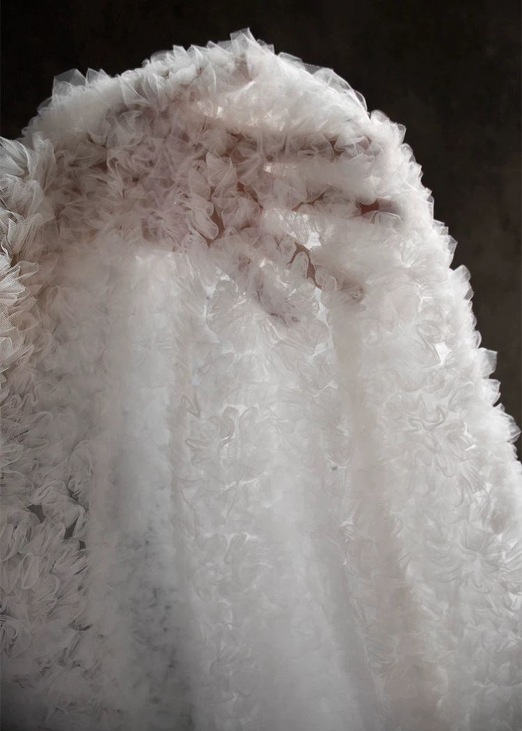 1 ヤード 3D テクスチャマイクロ透明メッシュ刺繍生地、ウ - Embroidery Wedding のレビューと価格
