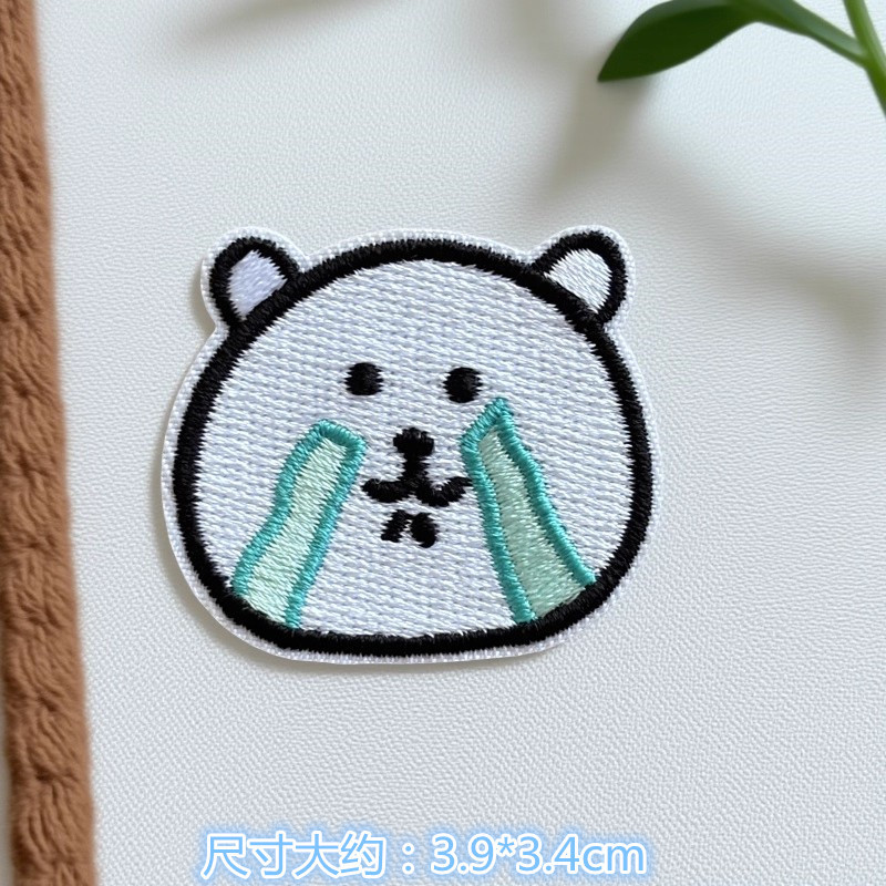 4枚入りのかわいい漫画アニメジョークベアの補修用衣料品バッグ - Embroidery Patches のレビューと価格