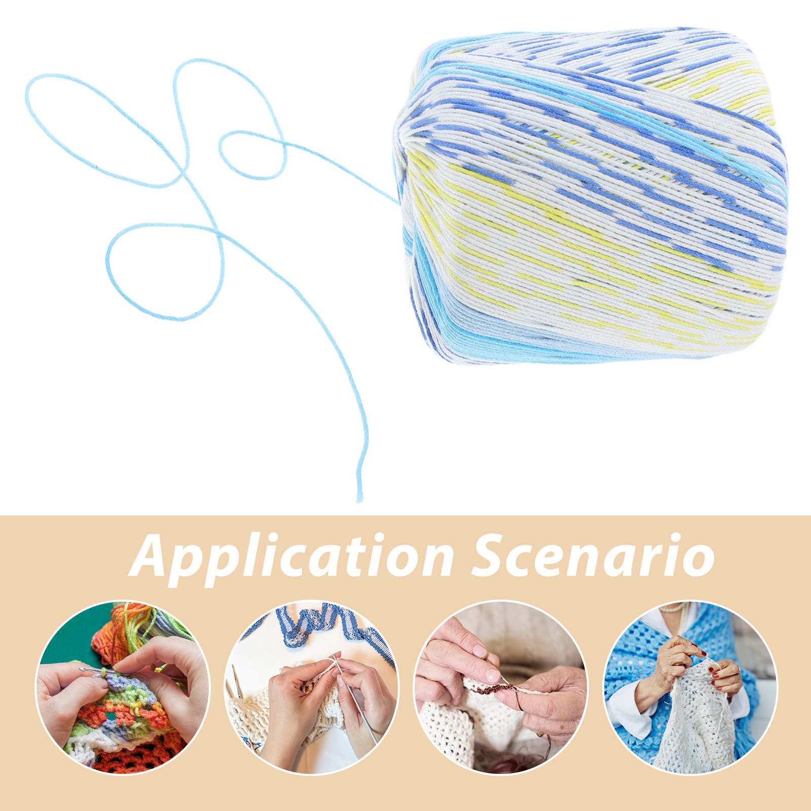 ソフトコットンかぎ針編み糸 1巻 DIY編み物プロジェクト  - Embroidery Yarn のレビューと価格