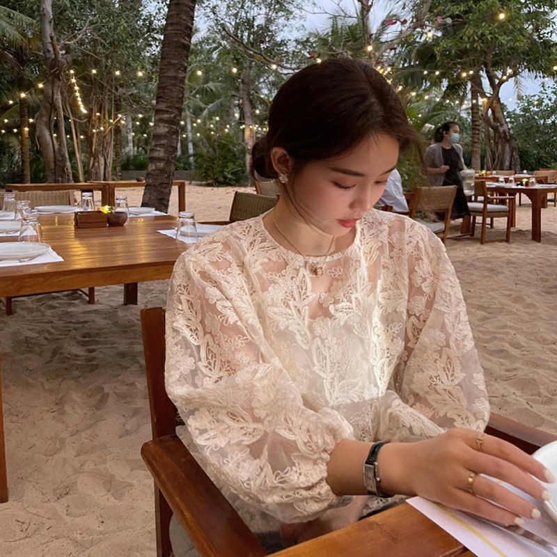 MEXZT エレガントなシアーホワイトシャツ女性のファッショ - Embroidery Blouse のレビューと価格
