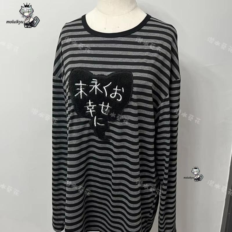 Y2K アメリカンパンクヴィンテージ O ネック長袖シャツオ - Embroidery Blouse のレビューと価格