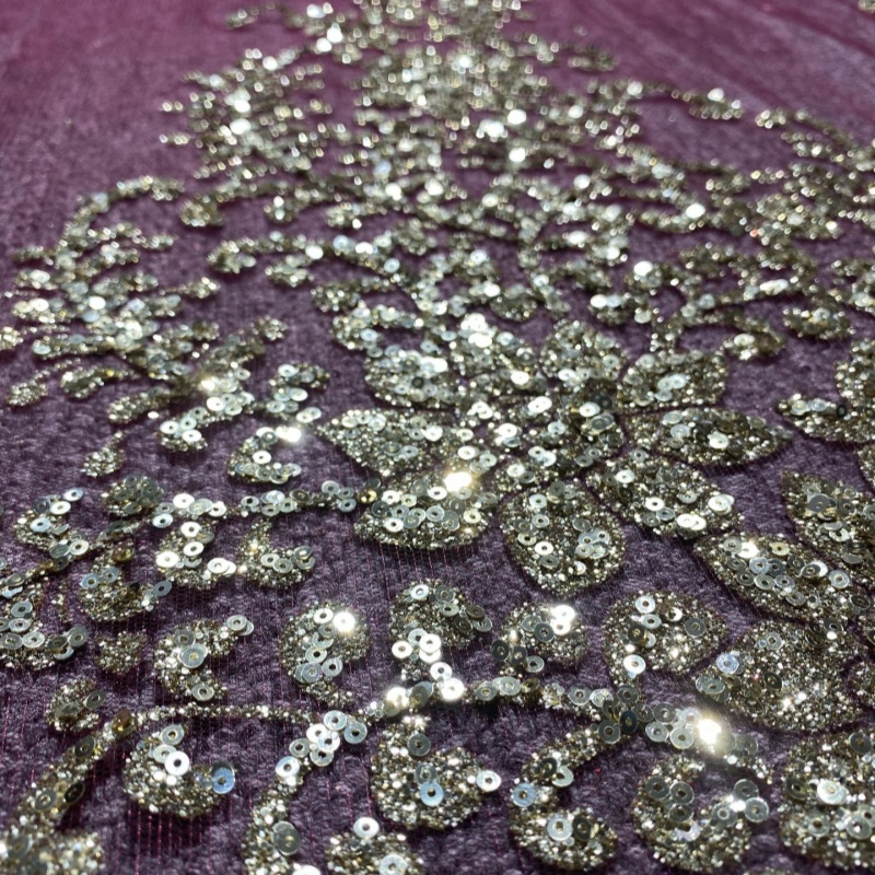 10 ヤードダークグリーンファディオンアフリカグリッター生地 - Embroidery Gold のレビューと価格