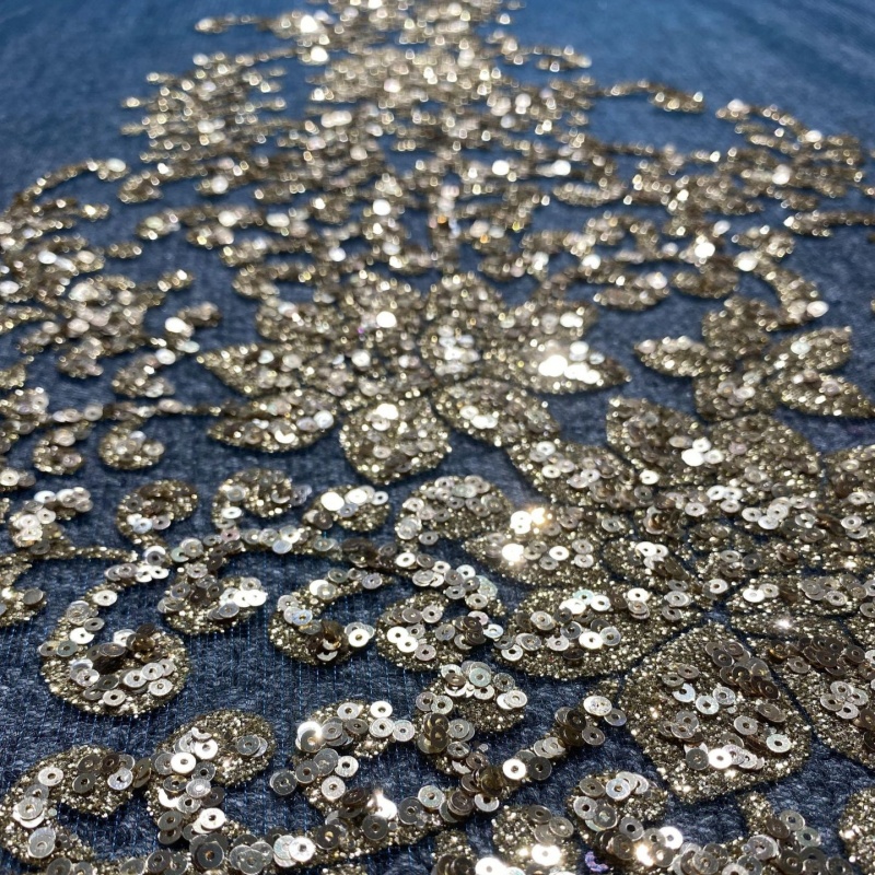 10 ヤードダークグリーンファディオンアフリカグリッター生地 - Embroidery Gold のレビューと価格