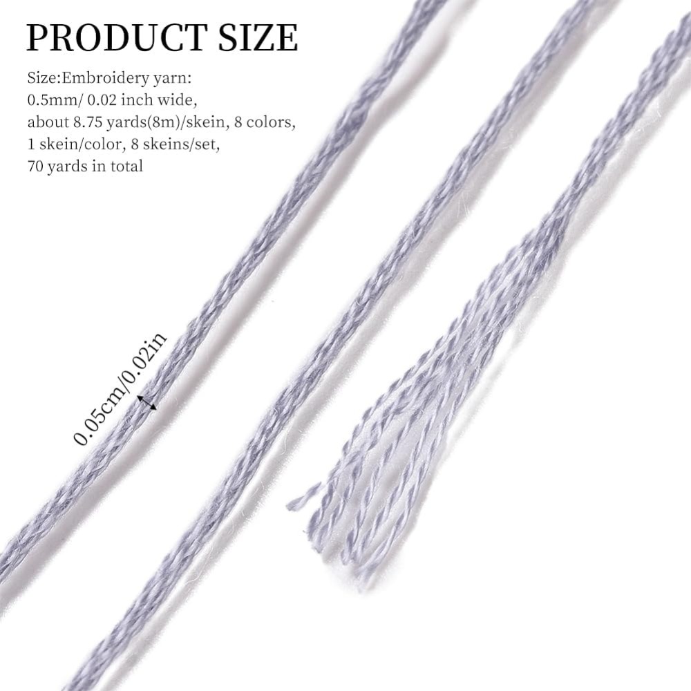8かせ70ヤードグレーフレンドシップブレスレットストリング刺 - Embroidery Yarn のレビューと価格