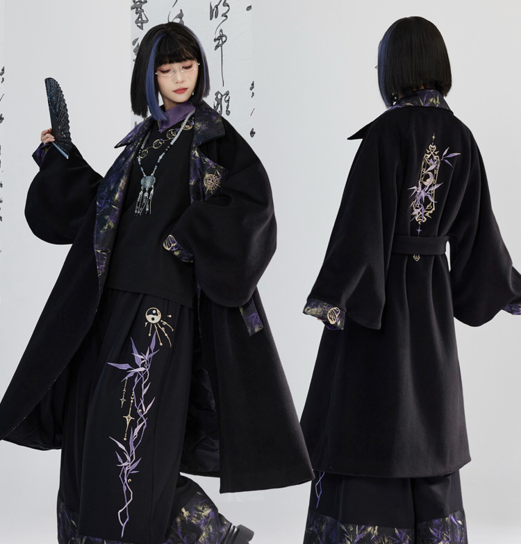 新しい中国風国風重工業刺繍織りゴールドウール生地コートフィエ - Embroidery Gold のレビューと価格