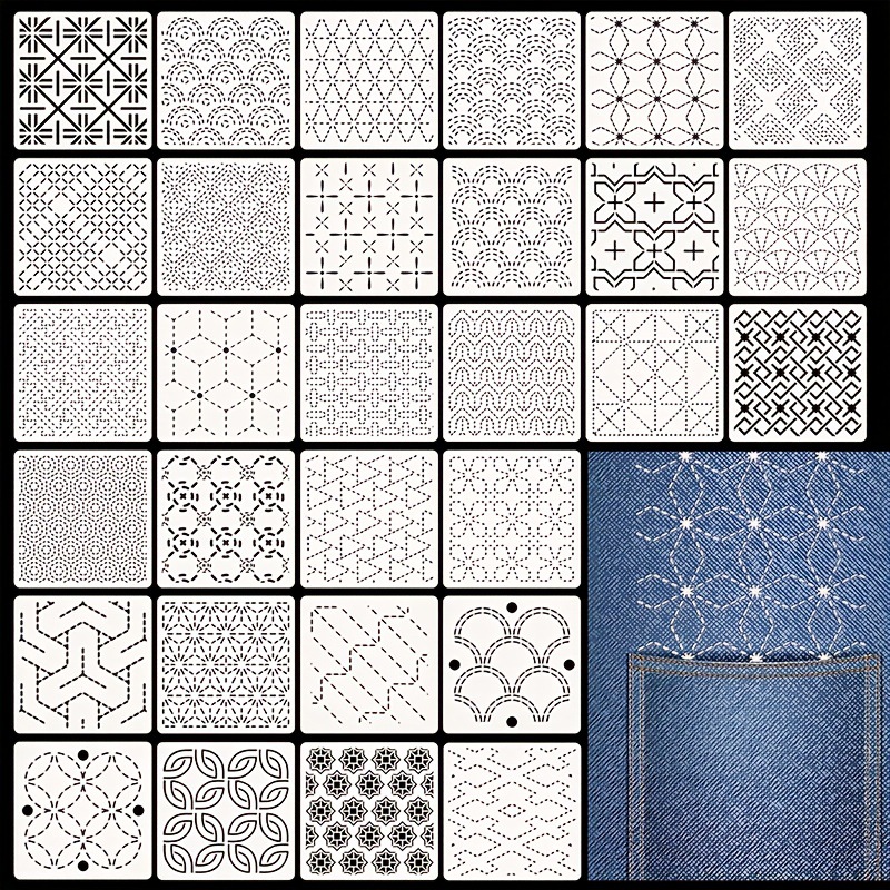 30 個の刺繍テンプレート DIY 刺繍パターン幾何学ライン - Embroidery Yarn のレビューと価格