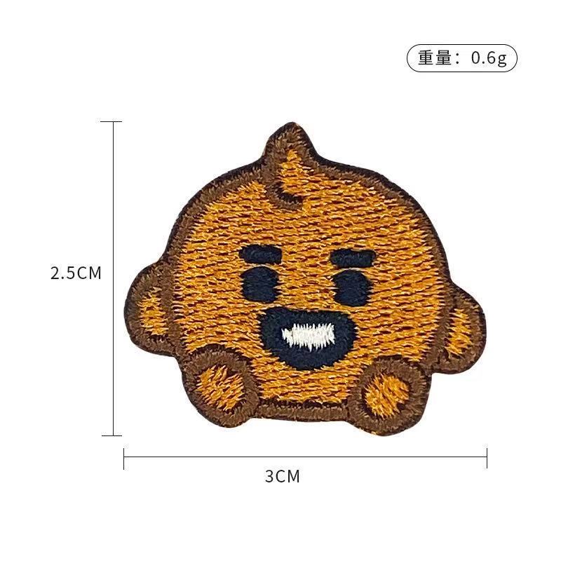 BT21漫画のかわいい刺繍ワッペンステッカー衣類バックパック - Embroidery Patches のレビューと価格