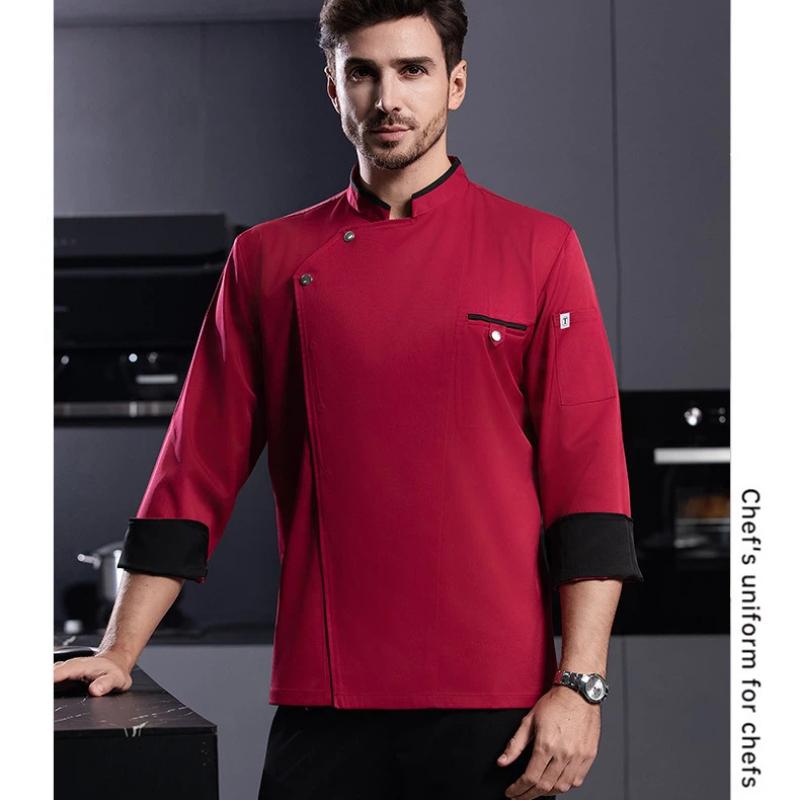 シェフユニフォーム作業服長袖カスタムロゴレストランホテルキッ - Embroidery Kitchen のレビューと価格