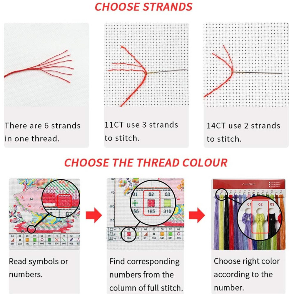 ライオンアニマルプリントクロスステッチ刺繡セット,11カラッ - Dmc Floss Set のレビューと価格