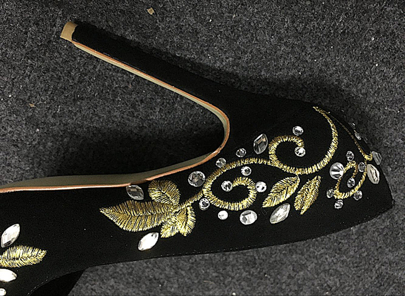 ブリンブリンラインストーンゴールドシルバー花刺繍ブレードヒー - Embroidery Gold のレビューと価格