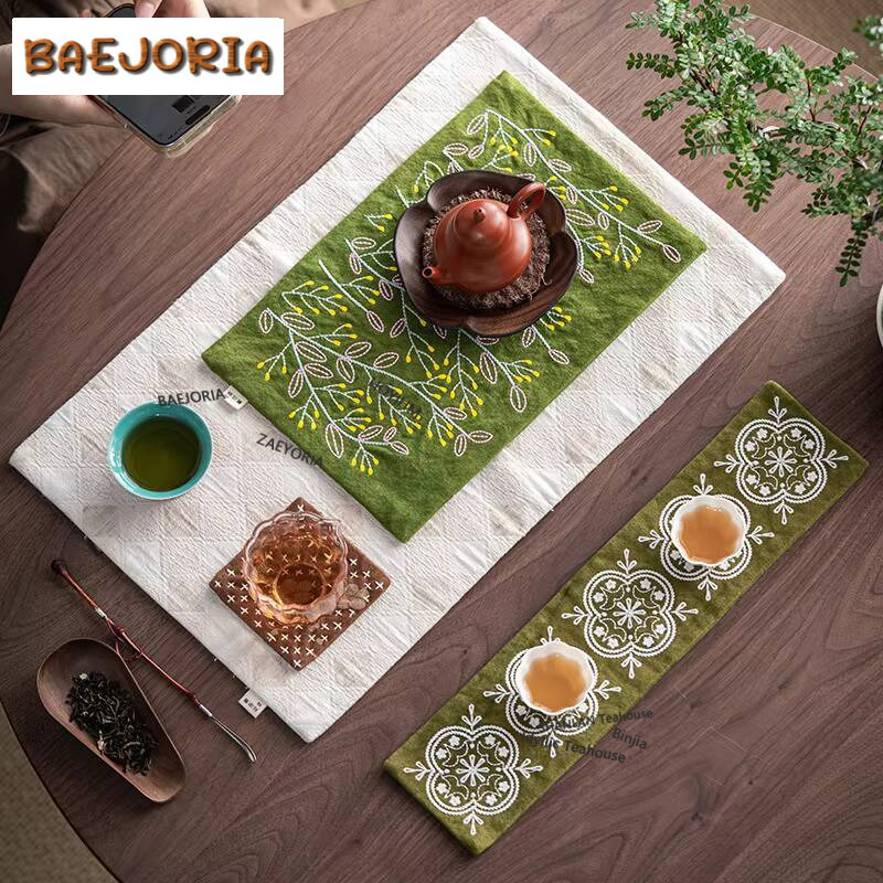 ナショナルスタイル手作り刺繍キャンバスティータオル禅断熱パッ - Embroidery Cloth のレビューと価格