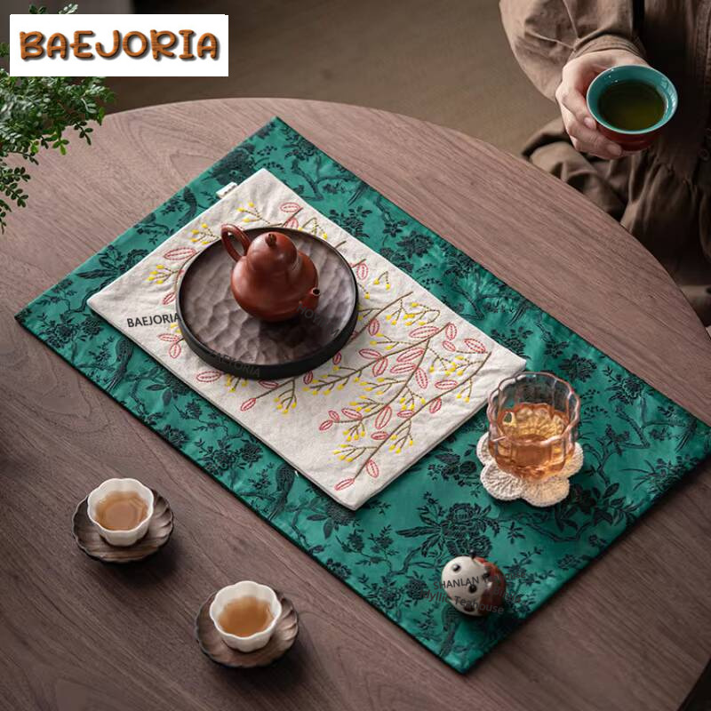 ナショナルスタイル手作り刺繍キャンバスティータオル禅断熱パッ - Embroidery Cloth のレビューと価格