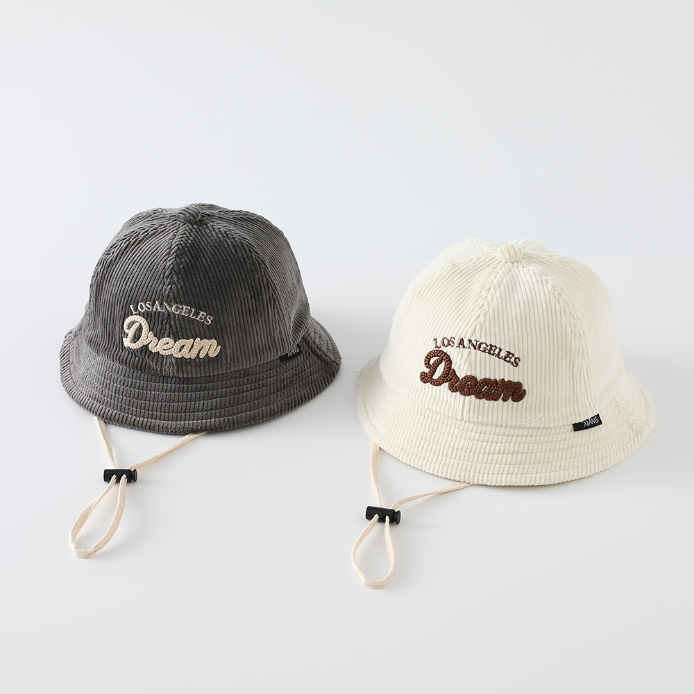 ベビー無地日焼け止め帽子 男の子用保温コーデュロイフィッシャ - Embroidery Letter のレビューと価格