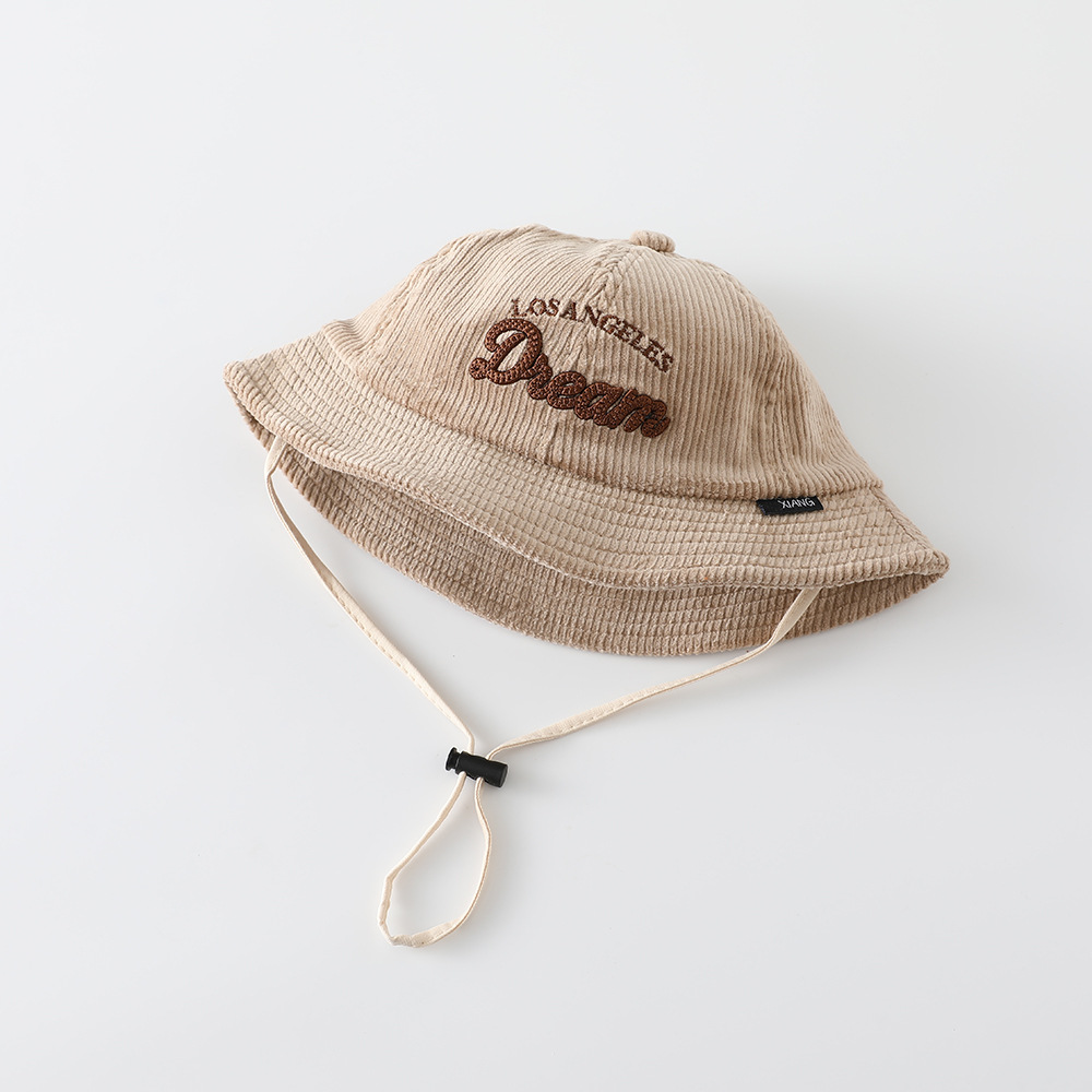 ベビー無地日焼け止め帽子 男の子用保温コーデュロイフィッシャ - Embroidery Letter のレビューと価格