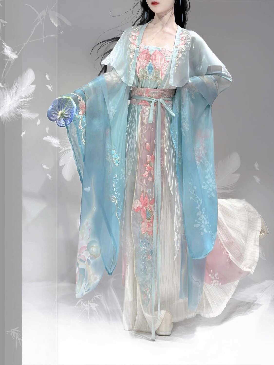 新しい韓服魏金峰重工業刺繍ウエスト丈スカート 5 点セット超 - Embroidery In The Piece のレビューと価格