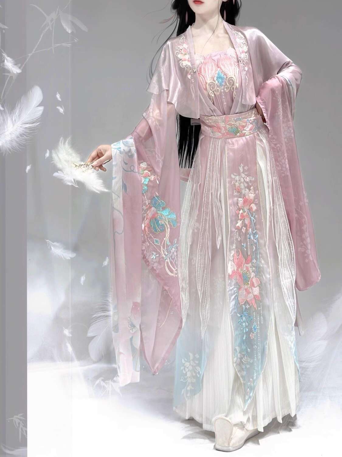 新しい韓服魏金峰重工業刺繍ウエスト丈スカート 5 点セット超 - Embroidery In The Piece のレビューと価格