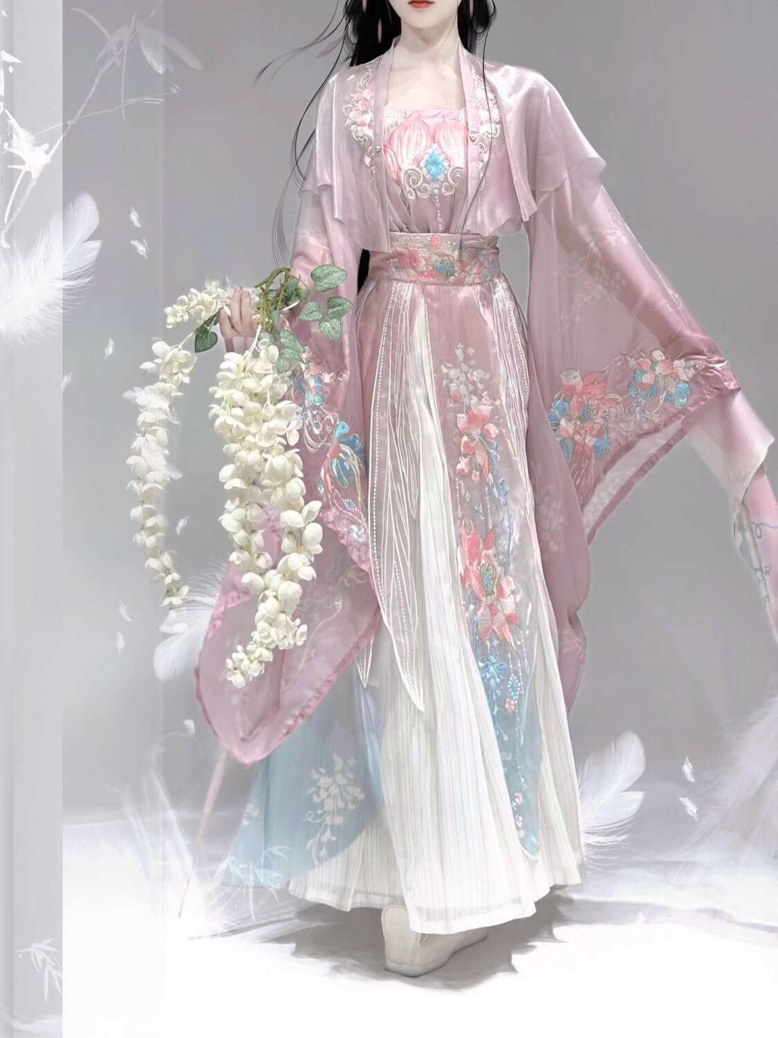 新しい韓服魏金峰重工業刺繍ウエスト丈スカート 5 点セット超 - Embroidery In The Piece のレビューと価格